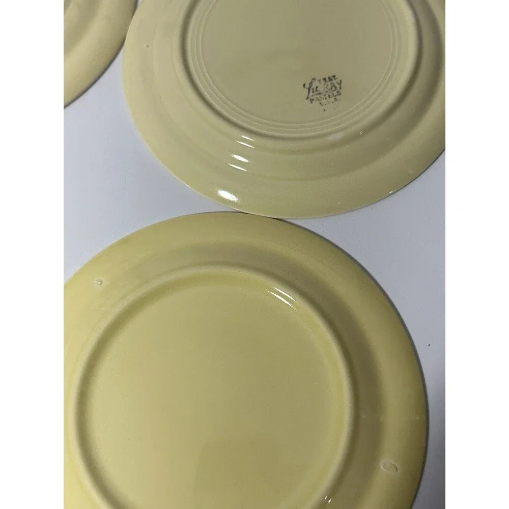 Vintage Luray Pastels 6.25” Bread Dessert Plate Yellow Set of 4